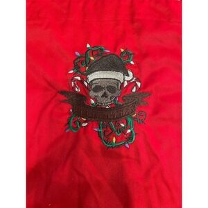 Christmas Vtg‎ skull KNG Unisex Chef Apron Red Adj Strap Solid Grunge Cooking